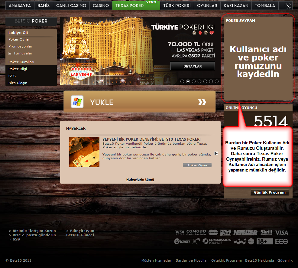 Texas Poker rumuzu nasıl alabilirim?